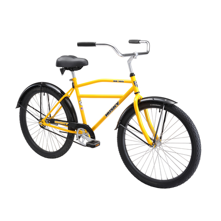 Husky Bicycles 26" Men's Industrial Cruiser with Solid Tire Yellow & Drum Brake 160-083